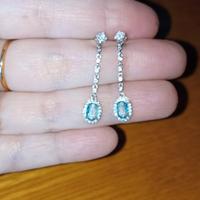 orecchini arg.925 cubic zirconia azzurri