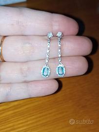 orecchini arg.925 cubic zirconia azzurri