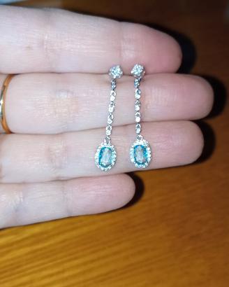 orecchini arg.925 cubic zirconia azzurri