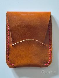 porta biglietti visita, bancomat in pelle marrone