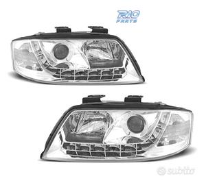 FARI PER AUDI A6 4B 01-04 LUCE DIURNA A LED FONDO 