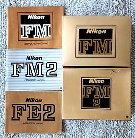 NIKON  FE  FM  FM2 libretti istruzioni con scatole