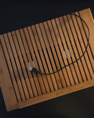 Stand per macbook e pc portatili in bambù con vent