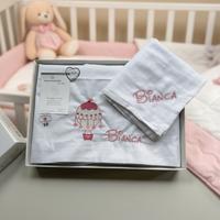 Lenzuola carrozzina con ricamo a scelta