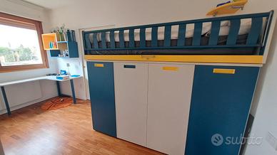 Cameretta Moretti Compact letto soppalco+scrivania