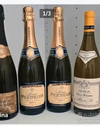 4 bottiglie champagne e vini francesi 
