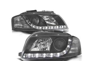 FARI AUDI A3 8P LUCE DIURNA REALE FONDO NERO