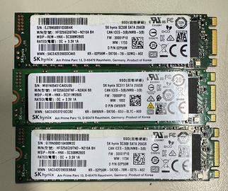 Stock di 3 moduli NVME 256 Gb