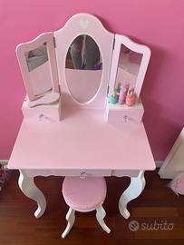 Toeletta trucco bambina in legno