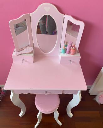 Toeletta trucco bambina in legno
