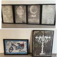 Set 6 quadri-4 segnali stradali-orologio Dialma