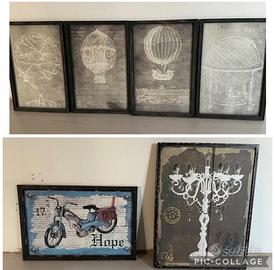 Set 6 quadri-4 segnali stradali-orologio Dialma