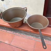 Casseruole in rame da arredamento