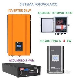 Sistema fotovoltaico inverter 5kW batteria 5 kWh