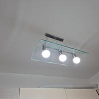 Lampadario in vetro e acciaio!