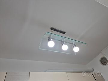 Lampadario in vetro e acciaio!