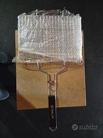 Griglia barbecue doppia a libro nuova 35x25
