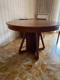 Tavolo rotondo in  legno anni 80