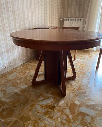 Tavolo rotondo in  legno anni 80