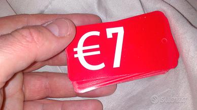 lotto 10pz cartellino prezzi 7€ con foro 60 lotti - Abbigliamento