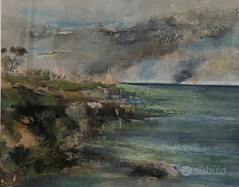 Dipinto su cartoncino "Marina "