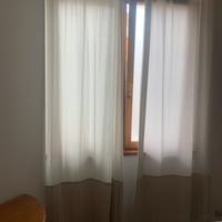 Tende con anelli bicolore bianco/tortora