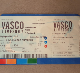 Biglietto Vasco Live 2007