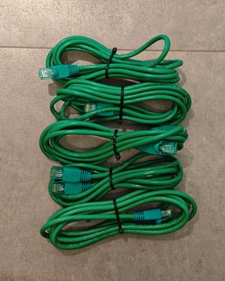 5 Cavi di rete Cat.5 da 1,5m - Verdi - USATI perfe