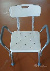SEDIA DA DOCCIA schienale braccioli  nuova GIMA