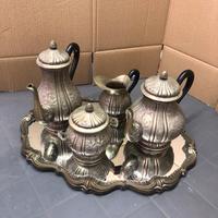 Servizio da the caffè bagno  in argento antico