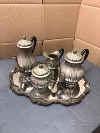 Servizio da the caffè bagno  in argento antico