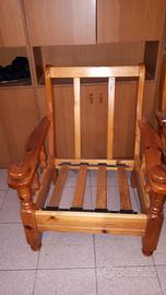 Struttura poltrona in legno ampia