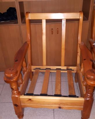 Struttura poltrona in legno ampia