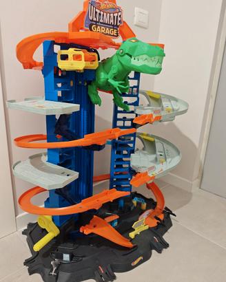3 piste Hotwheels garage Dinosauro Vulcano Squalo