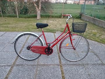 bicicletta donna con cestino pronta all'uso 