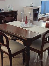 TAVOLO ANTICO CON SEI SEDIE (ANTICHE)