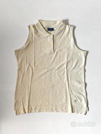 Canotta polo smanicata donna Asics in cotone tagli