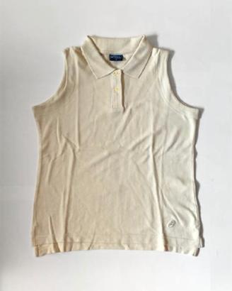 Canotta polo smanicata donna Asics in cotone tagli