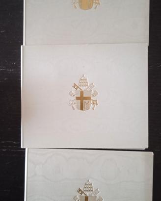 3 Cartelle Monete Vaticano 1979-1981 Papa G. P. II