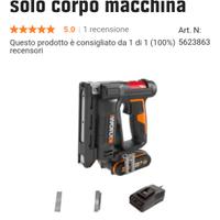 graffettatrice s spara chiodi della worx