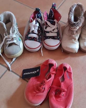Lotto 4 paia di scarpe 23-24-25 bimba bambina