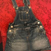 Salopette a gonnrlino in denim