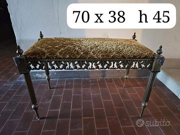 specchio e panchinetta in metallo vintage 