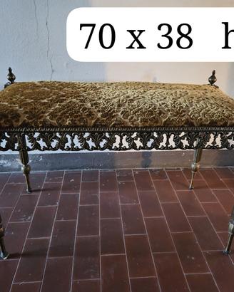 specchio e panchinetta in metallo vintage 