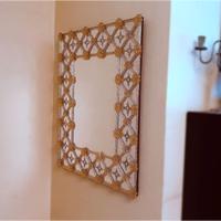 Specchio di Murano con Decorazioni Floreali in ORO