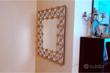 Specchio di Murano con Decorazioni Floreali in ORO