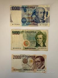 Lotto banconote lire 10000 5000 2000
