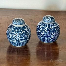 Vasi Zenzero Ginger Jars Porcellana Bianco Blu