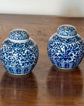 Vasi Zenzero Ginger Jars Porcellana Bianco Blu