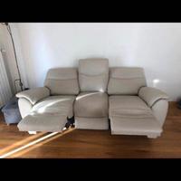 divano in pelle con 2 chaise longue